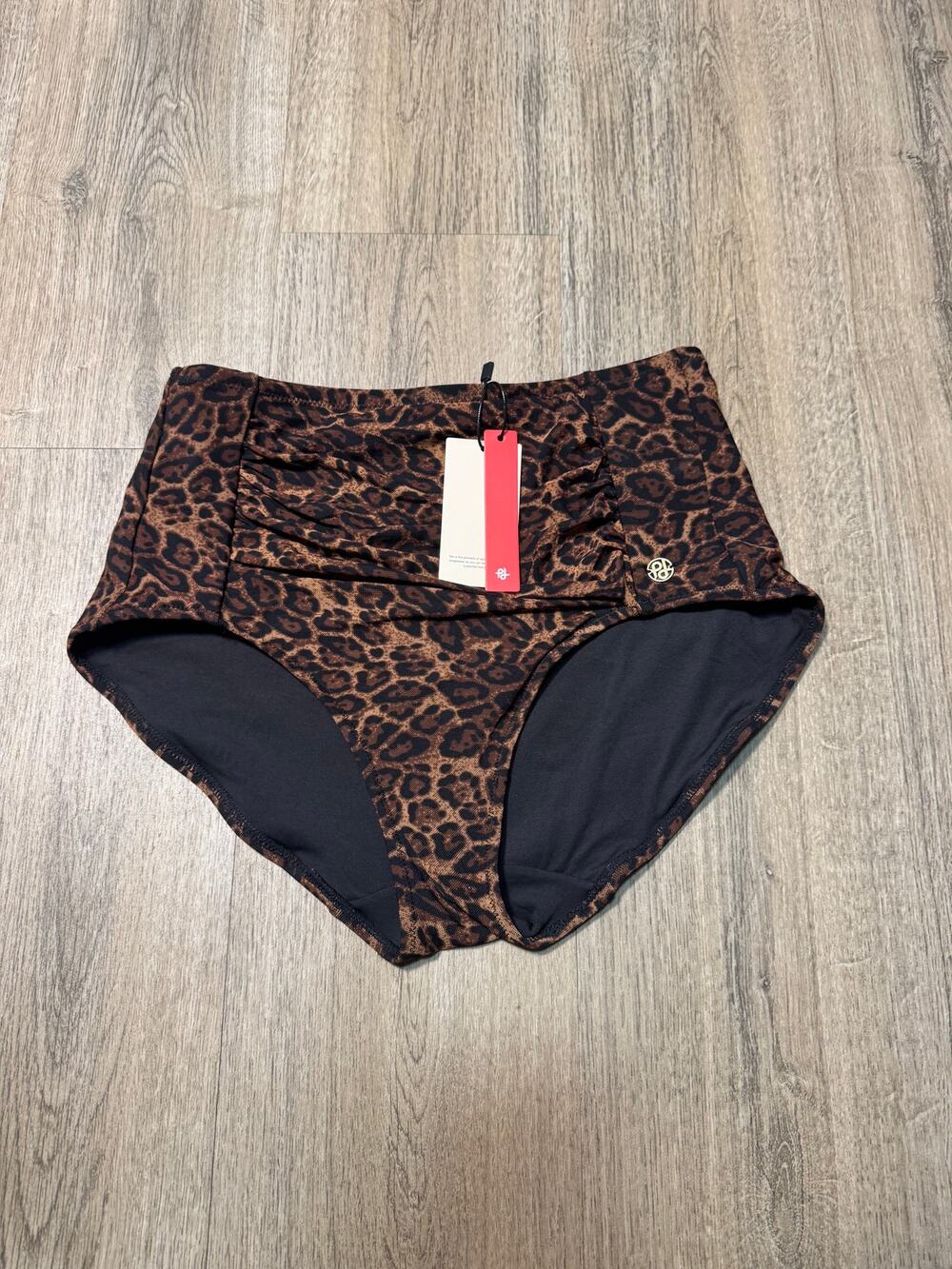 Popilush Women's High-Waist Leopard Print Bathing Suit Bottoms